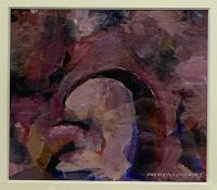‡ MARTYN VAUGHAN JONES (20th century Welsh) mixed media - entitled verso 'Canal Bridge Morning',