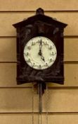 MAJAK CUCKOO CLOCK, made in USSR, brown Bakelite front moulded with pinecones, cream dial with