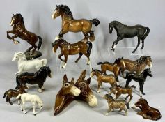 COLLECTION OF ASSORTED BESWICK HORSES & FOALS, including rearing Welsh Cob, model no. 1014,