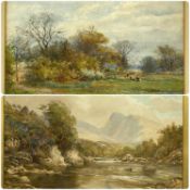 ‡ WILLIAM B. TURNER watercolour - mountainous river landscape, signed and dated 1920 lower right, 38