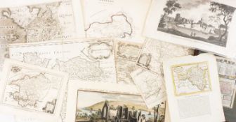 ASSORTED ANTIQUE PRINTED COUNTY MAPS OF WALES, mostly 18th century, including counties by Thomas
