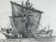 ‡ PHILIP MUIRDEN (1932-2023) pencil on paper - entitled, 'Milford Haven, Belgium Sea Spider', signed