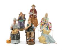 SELECTION OF ROYAL DOULTON FIGURINES to include 'Teatime' HN2255, 'The Basket Weaver' HN2245, 'The