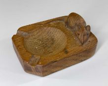 ROBERT MOUSEMAN THOMPSON OAK ASHTRAY, 10cms w. Provenance: the Karl Johansen (1937-2021) Collection,