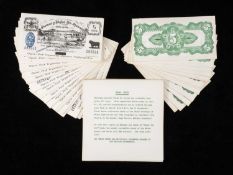 SPECIMEN WELSH MONEY: 73 FIVE-SHILLING NOTES, with Welsh black bull below '5 Swllt', nos. 003817-