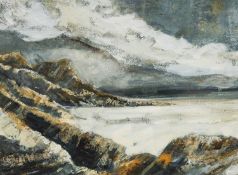 ‡ HOWARD COLES oil on paper - coastal scene, signed, 24 x 33cms Provenance: deceased estate