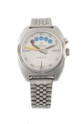 RARE AQUASTAR GENEVE REGATE YACHT-TIMER WRISTWATCH, c. 1970, automatic 17J Lemania Cal.1345