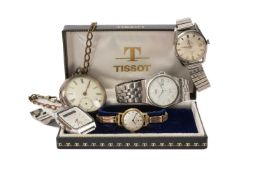 ASSORTED WRISTWATCHES, including gents Titoni Airmaster stainless steel calendar watch, gents