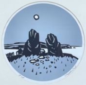 ‡ SIR KYFFIN WILLIAMS RA limited edition (154/500) coloured screenprint - circular format, 'The