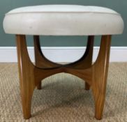 MID-CENTURY TEAK OTTOMAN ATTRIBUTED TO KOFOD LARSEN FOR G-PLAN, 45 (h) x 52cms (d) Provenance: