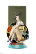 KEVIN FRANCIS/PEGGY DAVIES LIMITED EDITION PORCELAIN 'YOUNG CLARICE CLIFF RENAISSANCE' FIGURE,