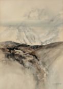 ‡ SIMON JONES (Welsh b.1960) watercolour - entitled, 'Gorag Shep, Everest Region', signed and