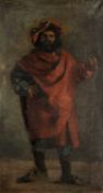 19TH C SCHOOL, oil on canvas - a standing actor in Elizabethan costume, possibly 'Falstaff',