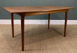 MID-CENTURY VAL ROSSI 'DUNVEGAN' TEAK DINING TABLE BY McINTOSH, butterfly extension, 75 (h) x 147 (