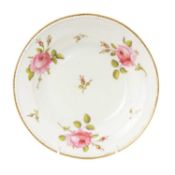 SWANSEA PORCELAIN FRUIT DISH, 1814-17, with deep well, painted with full blown roses and buds,
