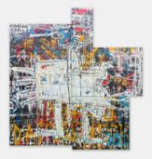 NEALE HOWELLS (Welsh b.1965) large mixed media on wood - entitled verso 'Radar Lover', signed and