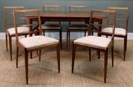 MID-CENTURY TEAK EXTENDING DINING TABLE BY EVEREST, circa 1960's, profiled edges, locking