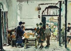 ‡ LAWRENCE GAINFORD HODGSON watercolour - entitled verso 'Snowdrops, Dressed Chickens and Eggs,