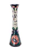 MOORCROFT 'MACKINTOSH ROSE' VASE, designed by Rachel Bishop, impressed marks, 31.3cms h