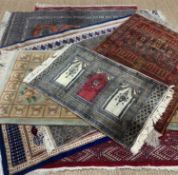 SELECTION OF SMALL ORIENTAL RUGS, including washed Chinese rug (7) Provenance: private collection