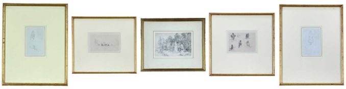 WILLIAM EVANS (English, worked Wales 1809-1858) collection of five drawings - figurative, various