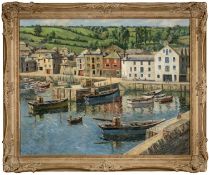 ‡ WILLIAM LAMBERT BELL oil on board - harbour scene, signed, 39 x 49cms Provenance: private