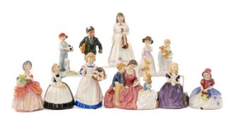 SELECTION OF ROYAL DOULTON FIGURINES to include 'Off to School' HN3768, 'Pride and Joy' HN4102, '