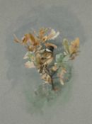 ‡ GEORGE ROE watercolour - entitled verso, 'Stonechat', signed with initials, 39 x 29cms Provenance: