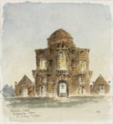 ‡ SIR HUGH CASSON (1910-1999) watercolour - entitled, 'Worcester Lodge, Badminton House', signed