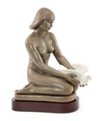 LARGE LIMITED EDITION LLADRÓ GRES 'FLIGHT OF FANCY' SCULPTURE , no. 115/300, model 12243, sculptor