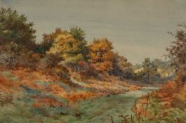 ARCHIBALD THORBURN (1860-1935) watercolour - a wooded landscape, signed, 37 x 55cms Provenance: