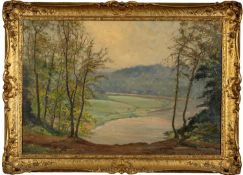 DONALD FLOYD (British, 1892-1965) oil on canvas - 'The Wye Beneath Wynd Cliff' on label verso,