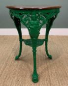 VICTORIAN 'BRITANNIA' CAST IRON PUB TABLE, mahogany top, 76 (h) x 60cms (d) Provenance: private