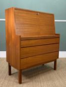 MID-CENTURY WILLIAM JENSEN FOR SKRILLINGE MÖBELFABRIK TEAK SECRETARY DESK, teak and veneers, drop-