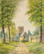 ‡ ALAN WHITE (1893-1974) watercolour - entitled verso, 'Lower Guiting Church, Gloucestershire' on