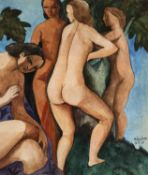 ‡ BELA KADAR (Hungarian 1877-1956) gouache - Bathers, signed, 20 x17cms Provenance: Purchased from