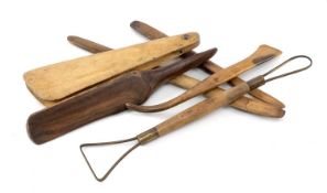 COLLECTION OF SCULPTING TREEN, variously used in clay modelling (6) Provenance: the Karl Johansen (