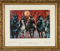 ‡ ANDREW VICARI (1932-2016) print - 'La Charge Des Bedouins', with hand written dedication 'for