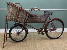 RAYLEIGH 'TRADESMAN' BICYCLE, painted brown, large basket held within frame, approx. 65 (w) x 50 (d)