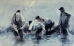 ‡ WILLIAM SELWYN (Welsh b. 1933) limited edition (159/500) colour print - cockle pickers, signed and