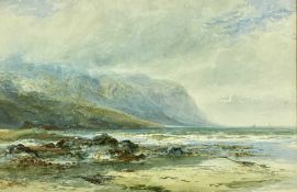 ‡ ALBERT POLLITT (1856-1926) expansive watercolour - Welsh coastal scene, signed lower left, 57 x