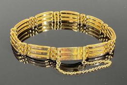 15CT GOLD GATE BRACELET with safety chain, approx. 17cms (l), 13.8gms Provenance: private collection