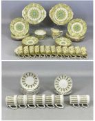 ROYAL ALBERT CROWN CHINA TEAWARE, 'Paisley Shawl' pattern, 40 pieces, with eight Susie Cooper '