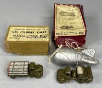 W. BRITAIN BOXED MINIATURE BALLOON BARRAGE GAS CYLINDER LORRY, no. 179, and boxed W. Britain balloon