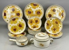 DENBY 'MINSTREL' POTTERY, including three 25.5cms (diam.) plates, six 21cms (diam.) plates, four