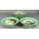 ASSORTED CREAM & GREEN GLAZED DESSERT WARE, late 19th century, all decorated with floral bouquets - Image 3 of 10