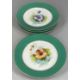 ASSORTED CREAM & GREEN GLAZED DESSERT WARE, late 19th century, all decorated with floral bouquets - Image 8 of 10