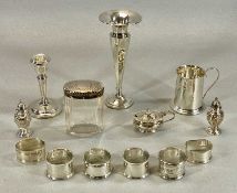 GROUP OF SILVER COLLECTABLES, including christening mug, Birmingham 1923, 8.5cms (h), George V