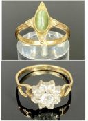 TWO 9CT GOLD STONE SET DRESS RINGS, 3.7gms gross Provenance: private collection Wrexham