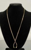 9CT GOLD WISHBONE PENDANT, with 9ct gold flat link chain, 48cms (l), 9.4gms Provenance: deceased